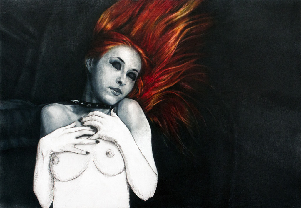 Fire Woman, cuadro gótico pintura gótica dark