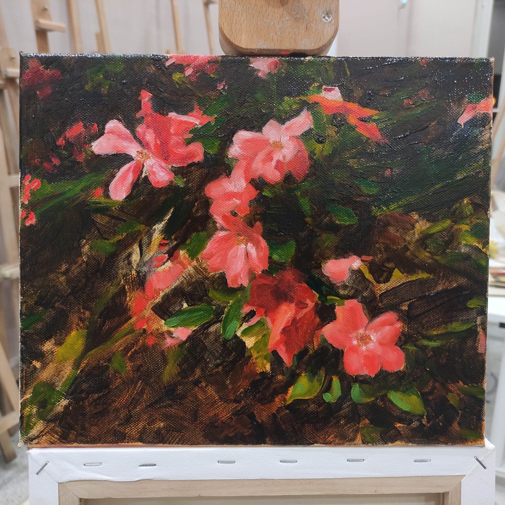 Proceso de pintura al óleo. Tercera sesión.