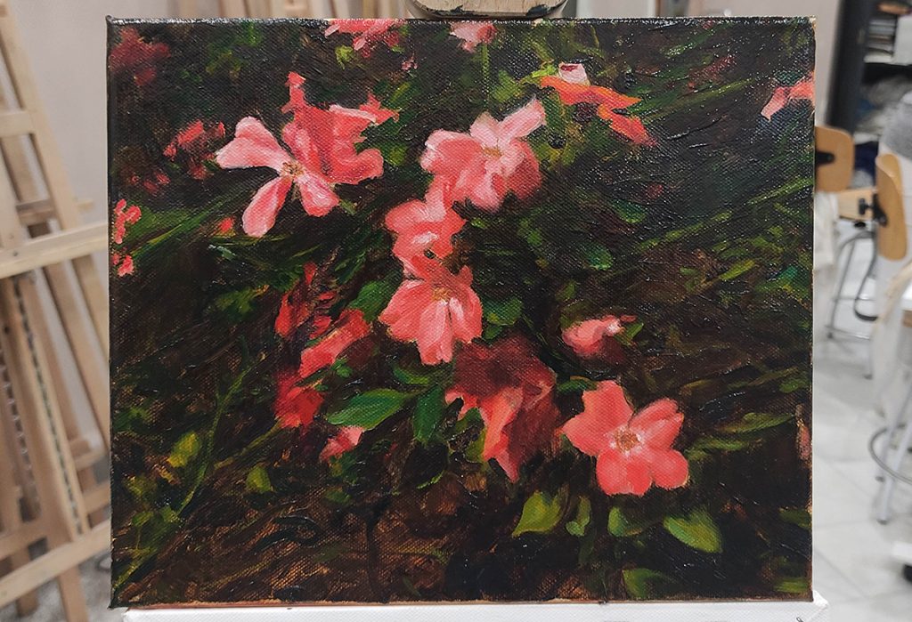 Proceso de pintura al óleo. Cuarta sesión.