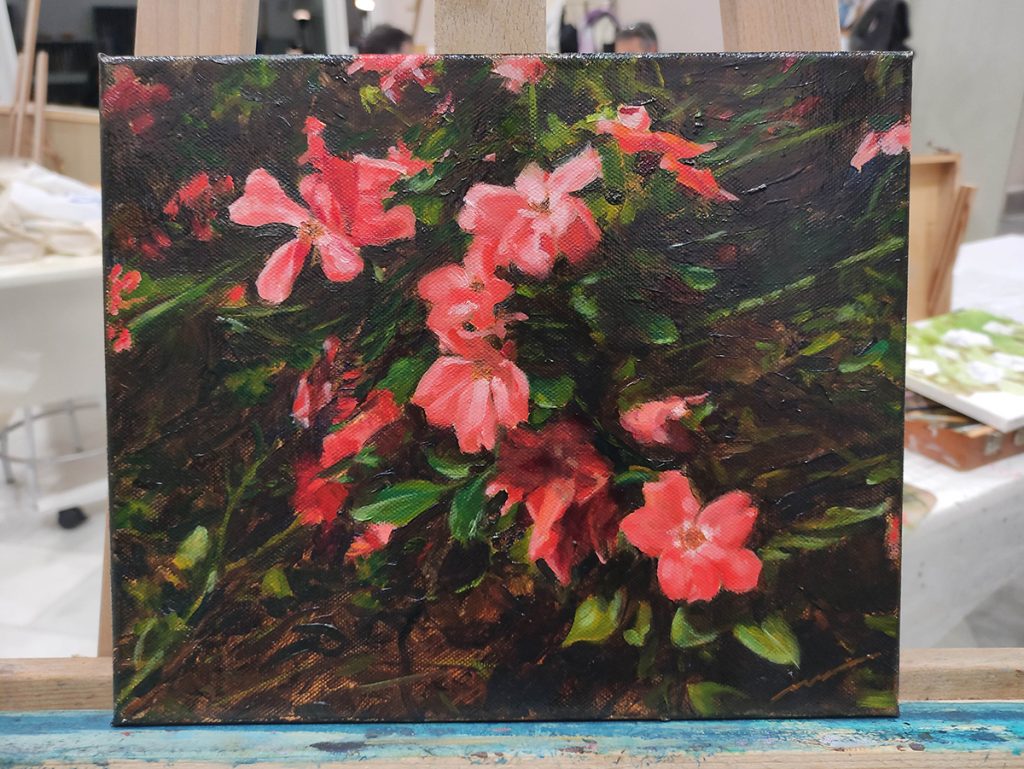 Proceso de pintura al óleo. Final