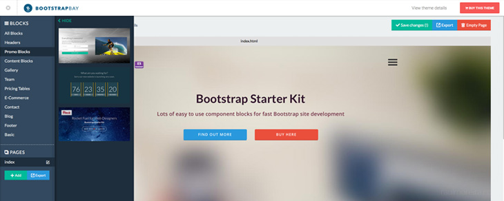recursos gratis para Bootstrap - Bootstrapbay Starter Kit